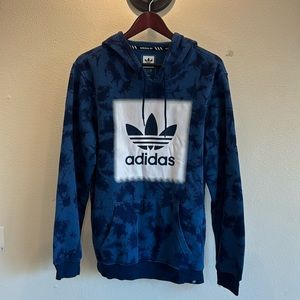 Adidas Blue Tye Dye Logo Hoodie
